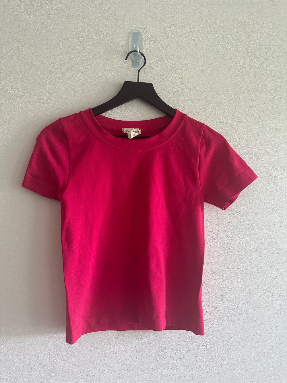 Moa Moa Short Sleeve Crewneck Top - Bright Pink